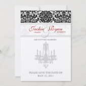 Kroonluchter Huwelijk Bewaar de Datum Kaart BW zil (Achterkant)