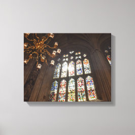 kroonluchter in gebouw canvas afdruk