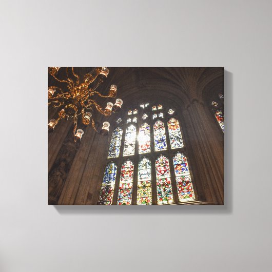 kroonluchter in gebouw canvas afdruk (Voorkant)