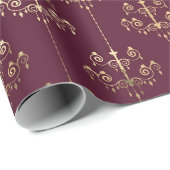 Kroonluchter in vintage Parijs rood en paars Cadeaupapier (Rol Hoek)