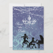 Kroonluchter klassieke muziek opslaan datum kaart (Voorkant)