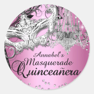 Kroonluchter Masquerade Roze Quinceanera Sticker