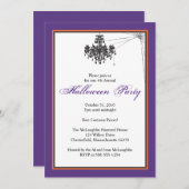 Kroonluchter met Cob Web Halloween Party Kaart (Voorkant / Achterkant)