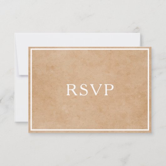 Kroonluchter op bruin papier RSVP kaartje (Achterkant)