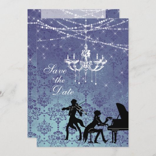 Kroonluchter Oude Klassieke Muziek Bewaar de Datum Kaart (Voorkant / Achterkant)