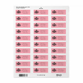 Kroonluchter Roze - Retouradreslabel Etiket (Full Sheet)