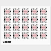 Kroonluchter Roze Vierkante RSVP Bruiloft Envelop Sticker (Vel)