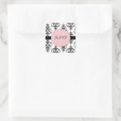 Kroonluchter Roze Vierkante RSVP Bruiloft Envelop Sticker (Tas)