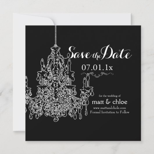 Kroonluchter/save datum/diy kleur van PixDezines Save The Date (Voorkant)