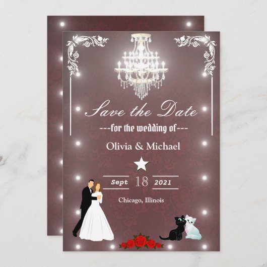 Kroonluchter Save The Date (Voorkant / Achterkant)