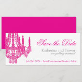Kroonluchter Save the Date Trouw Uitnodiging (Voorkant / Achterkant)