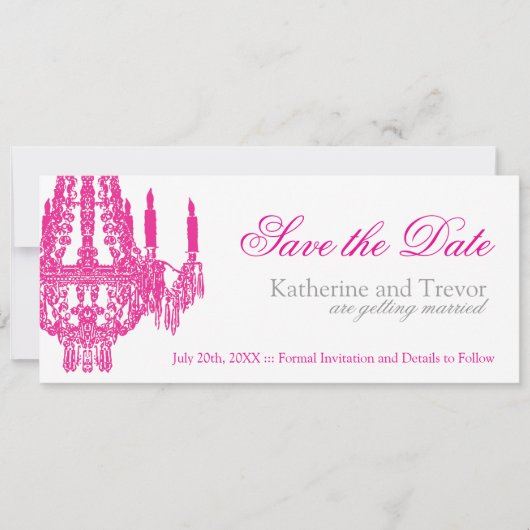 Kroonluchter Save the Date Trouw Uitnodiging (Voorkant)