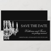 Kroonluchter Save the Date Trouw Uitnodiging (Voorkant / Achterkant)