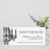 Kroonluchter Save the Date Trouw Uitnodiging (Staand voorkant)