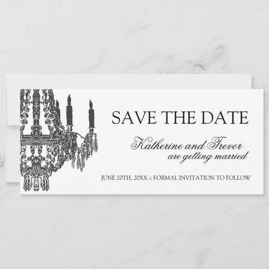 Kroonluchter Save the Date Trouw Uitnodiging (Voorkant)