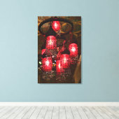Kroonluchter te koop, Khan el Khalili Bazaar, Canvas Afdruk (Insitu (Houten vloer))