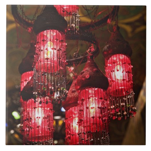 Kroonluchter te koop, Khan el Khalili Bazaar, Tegeltje (Voorkant)