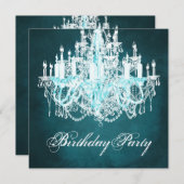  kroonluchter verjaardagsfeestje kaart (Voorkant / Achterkant)