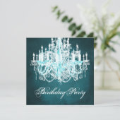  kroonluchter verjaardagsfeestje kaart (Staand voorkant)