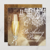  kroonluchter vrouwen verjaardagsfeestje kaart (Voorkant / Achterkant)