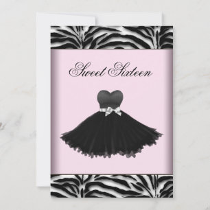 Kroonluchter zebra Roze zebra Sweet Sixteen verjaa Kaart
