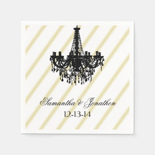 kroonluchter zwart en goud servetten (Voorkant)