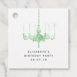  kroonluchters en Green Grunge Damask Bedankjes Labels