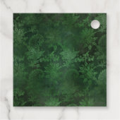  kroonluchters en Green Grunge Damask Bedankjes Labels (Achterkant)