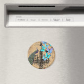 kroonlui moderne pauw blauwe vlinder magneet (Insitu (Vaatwasser))