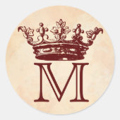  kroonmonogram ronde sticker (Voorkant)