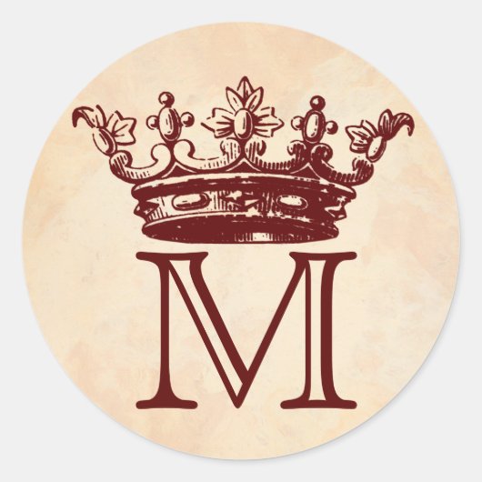  kroonmonogram ronde sticker (Voorkant)