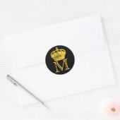 Kroonmonogram Ronde Sticker (Envelop)
