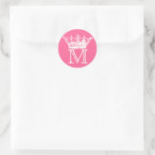  kroonmonogram ronde sticker (Tas)