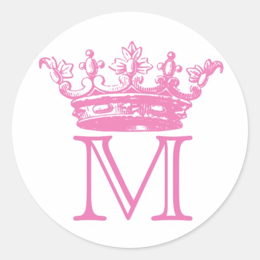  kroonmonogram ronde sticker (Voorkant)
