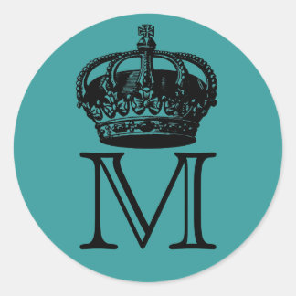 Kroonmonogram Ronde Sticker