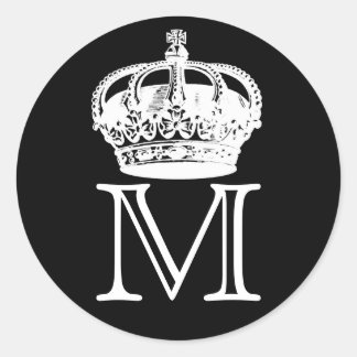 Kroonmonogram Ronde Sticker