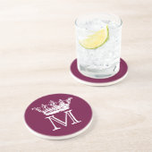  kroonmonogram zandsteen onderzetter (Zijkant)