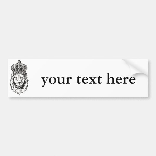 Kroonnig Lion's hoofd Bumpersticker (Voorkant)