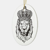 Kroonnig Lion's hoofd Keramisch Ornament (Links)