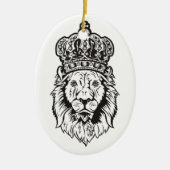Kroonnig Lion's hoofd Keramisch Ornament (Voorkant)
