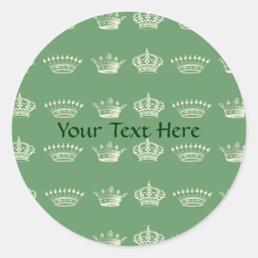 Kroonpatroon in wit ronde sticker (Voorkant)