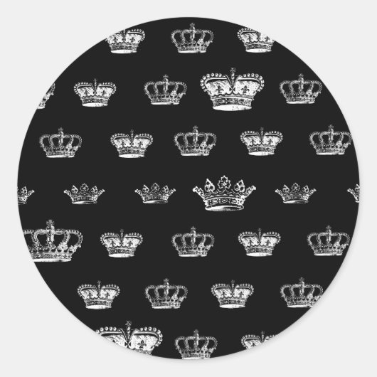 Kroonpatroon in wit ronde sticker (Voorkant)