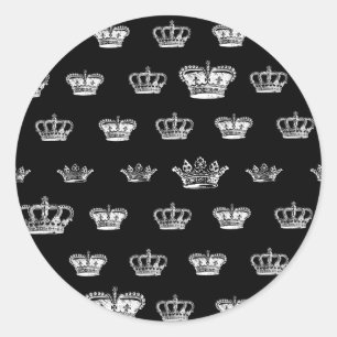 Kroonpatroon in wit ronde sticker