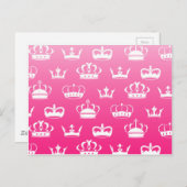 Kroonpatroon prinses met roze gradiënt briefkaart (Voorkant / Achterkant)