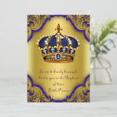 Kroonprins Doop Ronaal Blauw en Goud Kaart (Staand voorkant)