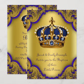 Kroonprins Doop Ronaal Blauw en Goud Kaart (Voorkant / Achterkant)