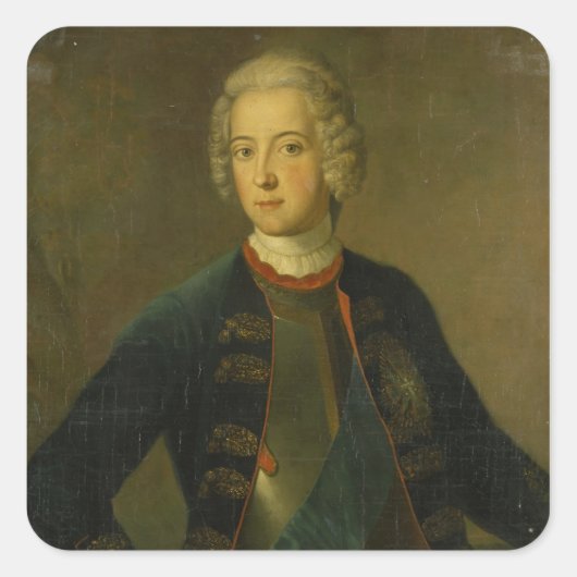 Kroonprins Frederick II, 1728 Vierkante Sticker (Voorkant)