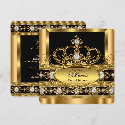 Kroonprins Koninginnenkoningin - gouddiamant 2 Kaart (Voorkant / Achterkant)