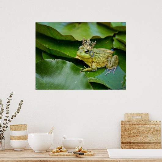 Kroonprins op Lily Pad Poster (Keuken)