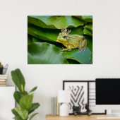 Kroonprins op Lily Pad Poster (Thuiskantoor)
